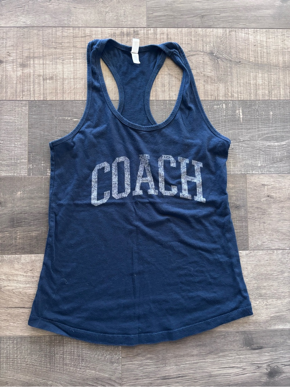 Beachbody Navy Tank Top with Faded COACH Graphic